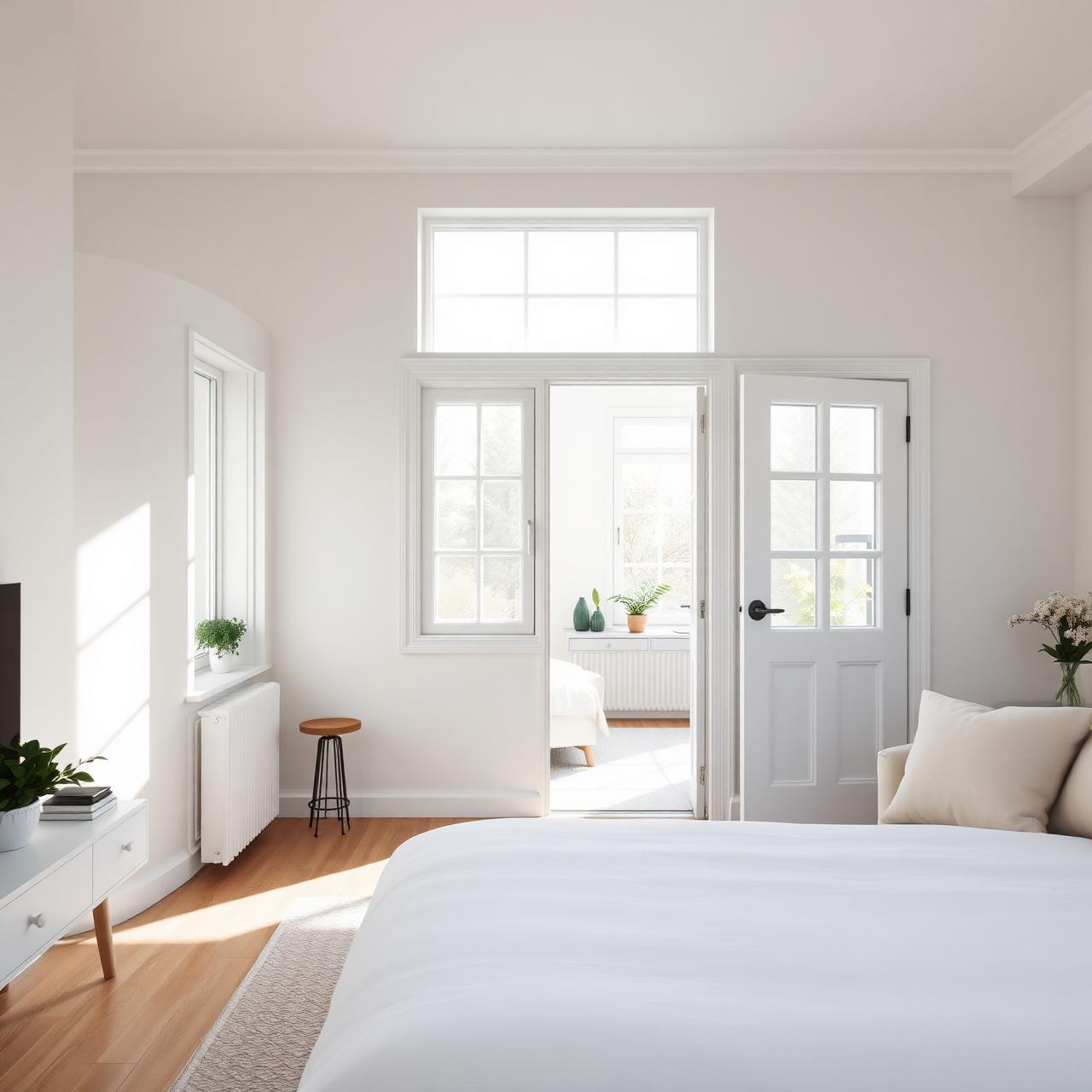Bright, freshly cleaned modern interior ready for guests